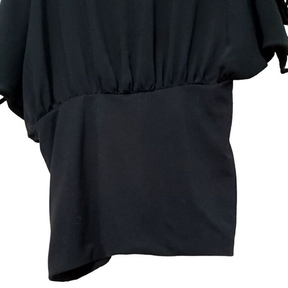 Ruby Ribbon Womens Sheer Banded Black Blouse Size XS - Picture 3 of 12